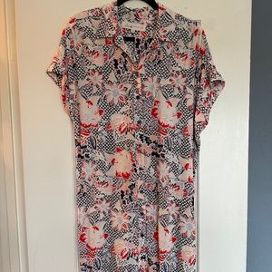 Kimono style shirt dress with belt